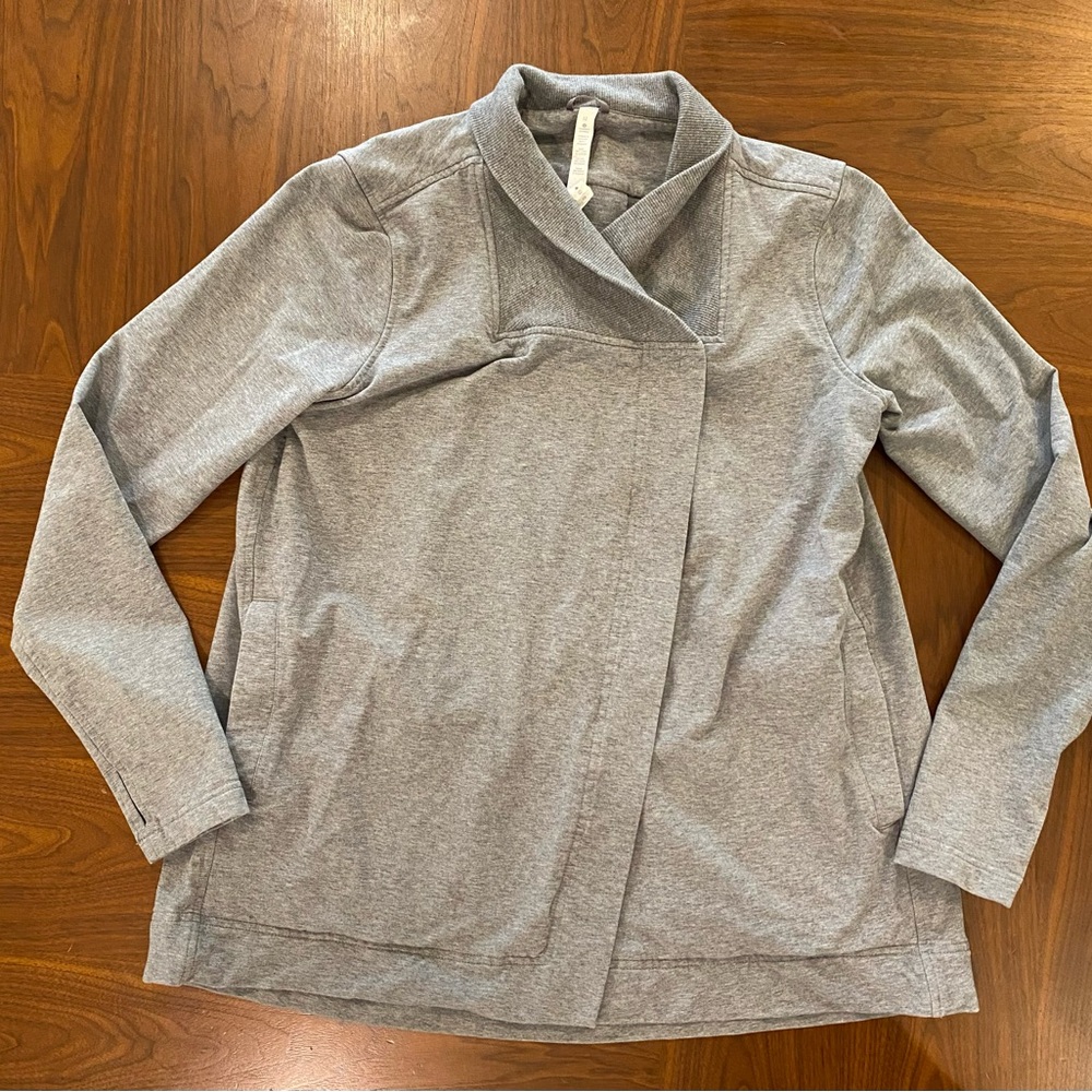 Lululemon Athletica Gray Knit Jacket Size 12 Heavy Cotton